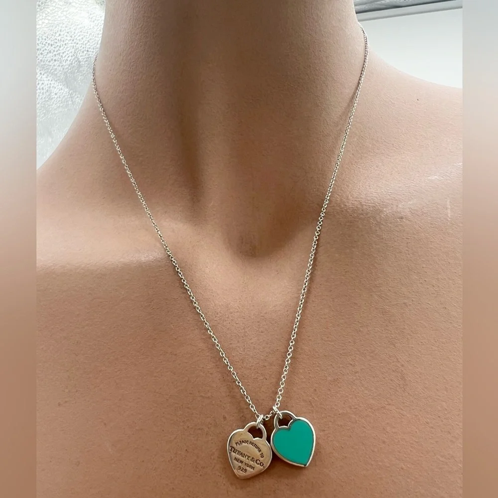 🔴DEAL OF THE MONTH🔴2 Authentic TIFFANY &Co Silver Heart Pendents Necklaces🔴 - Picture 9 of 14
